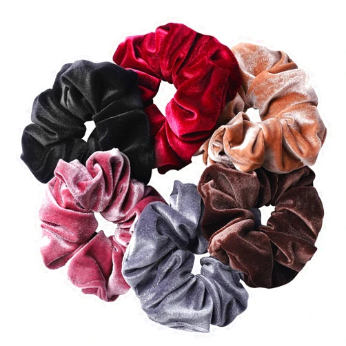 Whaline 6 Big Hair Scrunchies Velvet Elastics Large Hair Bobble Scrunchy Hair Bands Women Soft Hair Ties, 6 Colors