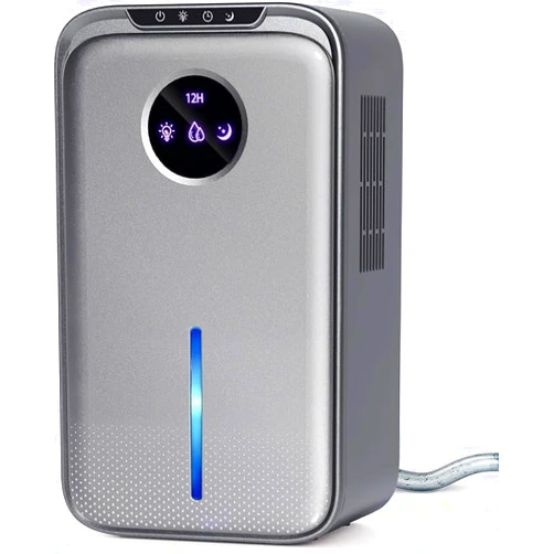 SOYEWV Dehumidifier, 88 OZ Small Dehumidifier for Bedroom with Drain Hose 8-12-24H Timer Quiet Portable Dehumidifier with Auto Shut Off for Home Bathroom RV Room Basement Closet Office (silver grey)