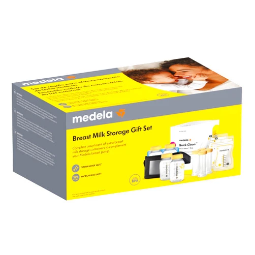 Medela Breast Milk Storage & Cooler Gift Set Made Without BPA, with Bottles, Storage Bags, Microwave Sterilizer Bags, and Cooler Bag with Ice Pack
