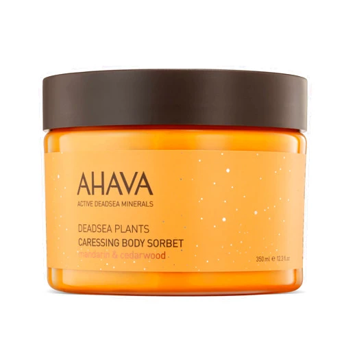 AHAVA Dead Sea Plants Caressing Body Sorbet, Mandarin & Cedarwood - Hydrate & Refreshes Skin, Enhances Suppleness, Envelops in Energizing Sensation, with Osmoter, Bisabolol, Vitamin B5 & E, 11.8 Fl.Oz