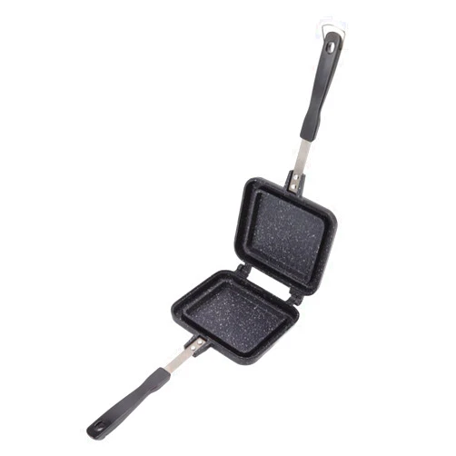 Cryfokt Double Side Frying Pan, Nonstick Double Pan Easy to Flip Omelette Pan for Cake Toast Sandwich Breakfast Pancake Pan for Indoor and Outdoor Cooking, 13.8x5.9in