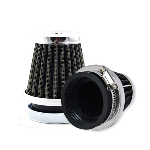 MUYI 2-Piece Pack 1.97inches Motorcycle Air Filters Round Tapered Clamp-on Pod Intake Filter Cleaner for Dirt Bike ATV Moped Pit Bike Scooter Vintage Black(Dia 50mm)