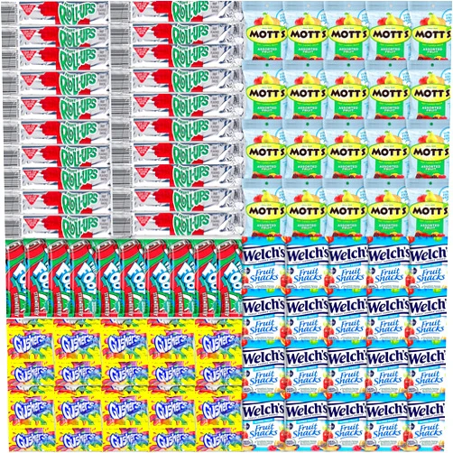STUFF YOUR SACK Fruit Snacks Variety Pack (80 Count) - Includes Motts Medleys Fruit Snacks, Welches Mixed Fruit Snacks, Gushers, Fruit by the Foot and Fruit Roll-Ups by Stuff Your Sack