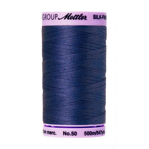 Mettler 9104.1365000000005 Silk Finish Cotton Thread 50wt 547yd-True, 547 yd/500m, True Navy