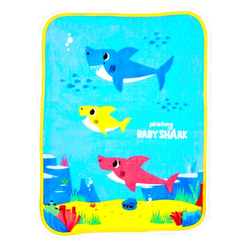 Franco Baby Shark Kids Bedding Super Soft Silk Touch Throw, 40 in x 50 in, (Official Licensed Product)