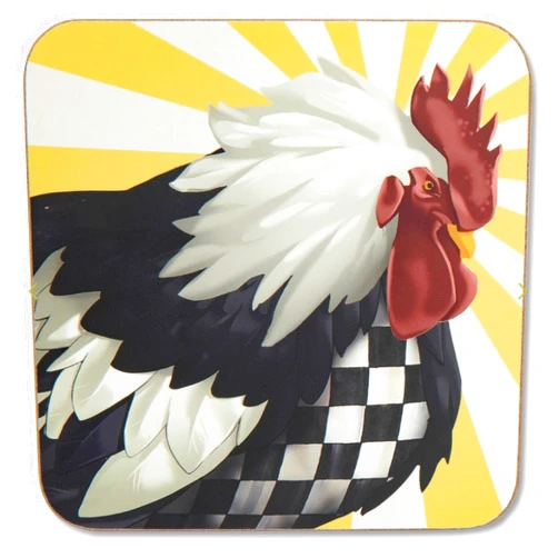 MacKenzie-Childs Sunrise Rooster Cork Backed Coasters – Set of 4
