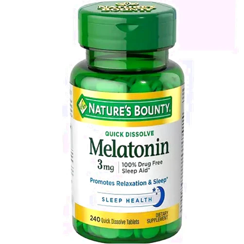 Nature's Bounty Melatonin 3 mg Tablets 120 Tablets (Pack of 2)