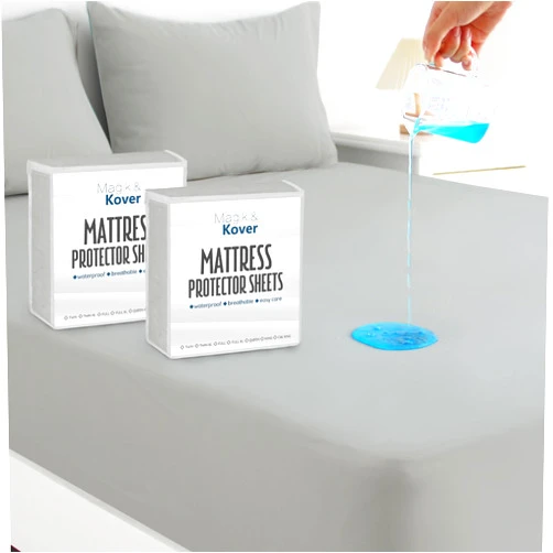 Magik & Kover Full Size Mattress Protector Waterproof Cover 2 Pack, Breathable Waterproof Bed Full fitted Sheet Only, Washable 14