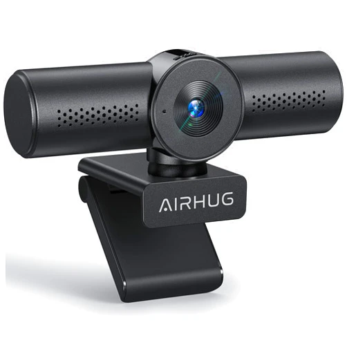AIRHUG 2K Webcam with Microphones, USB Web Cam for Computer and Laptop Plug & Play, Web Camera with Privacy Cover, 71°,for Streaming and Conferencing