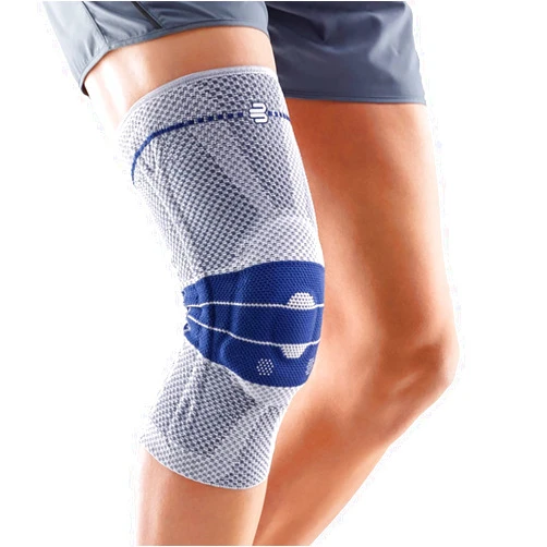 Bauerfeind GenuTrain Knee Support Brace (New Version) - Targeted Support for Pain Relief & Stabilization for Weak, Swollen & Injured Knees & Arthritis - Size 6C, Comfort - Color Titanium