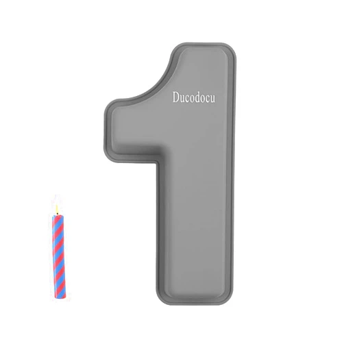 Ducodocu 3D Silicone Cake Pans Large Number Cake Mould Novelty Cake Tins DIY Baking Mold for Birthday Wedding Anniversary 10 inch Number of 6