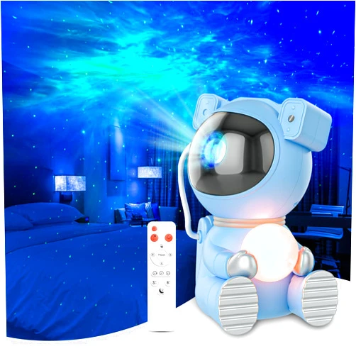Cayclay Astronaut Galaxy Projector, Star Projector with Timer and Remote, Galaxy Projector with Moon Lamp, LED Nebula Night Light for Kids, Adults, Room Decor, Gift (Blue Pro)