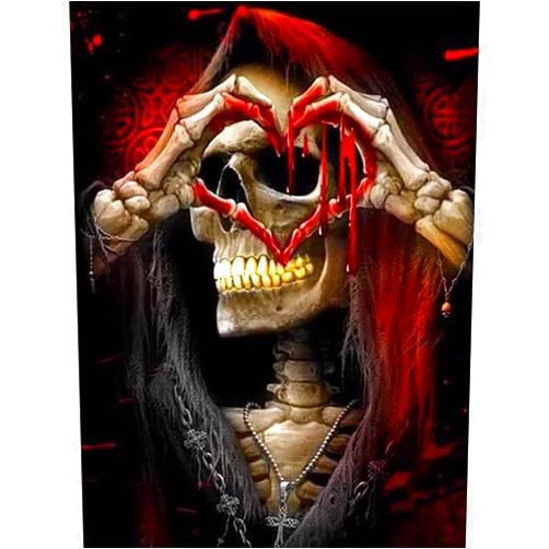 FORLAND Halloween Diamond Painting Kits for Adults Beginners - 5D DIY Skeleton Full Drill Kits Painting Crafts for Home Wall Decor, Diamond Art Kits,12x16inch