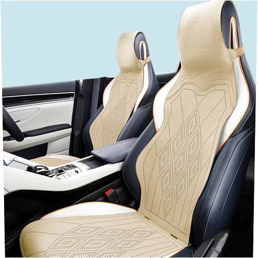 LAVLEM Car Seat Cover Compatible with Maserati MC20 Waterproof PU Leather Sports Seat Cushion Suede Vehicle Cushion Comfortable Breathable Double Sided Use (Color : Beige, Size : MC20)