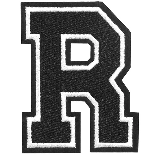TACVEL 3 Pieces 4.5inch Iron on Letter Patch, Large Letter Patch, Iron Alphabet Letter A-Z Iron on Sew on Patches for Clothes, Dress, Hat, Socks, Jeans, DIY Accessories, 4.5inch (Black, R)
