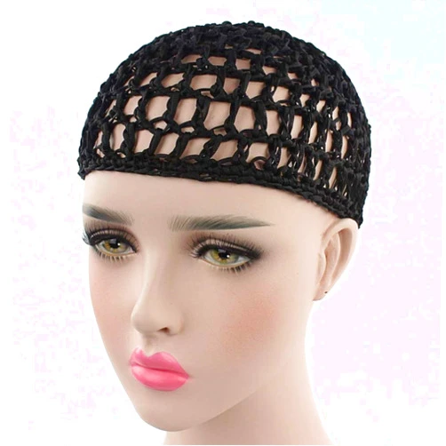 YJYdada Women Hand Crochet Hair Woven Hair Net Hair Cap Night Cap (Black)