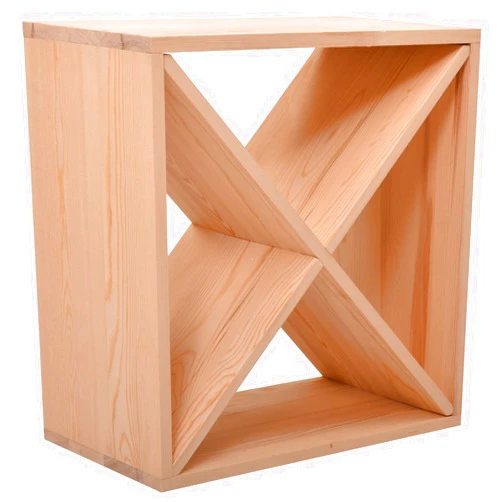 JAXPETY 24 Bottle Wine Rack Holder Compact Cellar Cube Bar Storage Kitchen Decor Wood Display Home,Natural