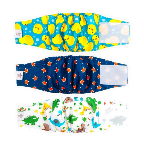 CuteBone Belly Wrap Male Dog Washable Puppy Diapers Reusable Doggie Diapers Small 3pcs a Pack DM02S