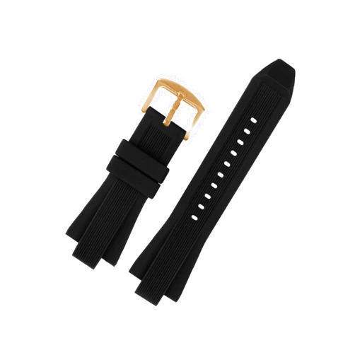 BuleVina Replacement Watch Band Smart Strap Compatible with Michael Kors, Soft Rubber Wrist Watchband for MK8184 MK8729 MK9020 MK9020 MK9026 MK8152 MK8356 Raised Mouth Accessories (29mmx13mm, Black)
