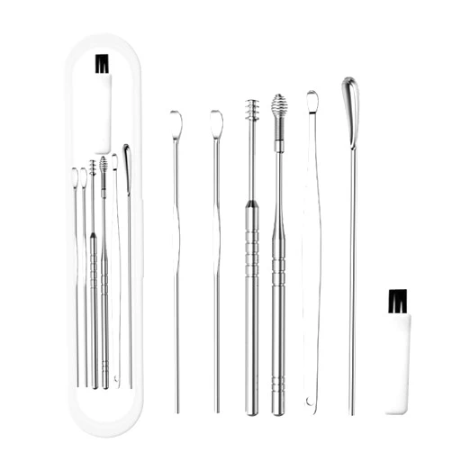 Ayssny Ear Pick Earwax Removal Kit, 7 Pcs Ear Cleaning Tool Set, Ear Wax Removal Ear Cleaning Tool kit with Storage Box and Cleaning Brush