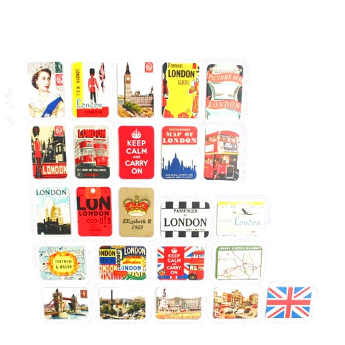 Dycica London Refrigerator Magnets Set of 24 United Kingdom England Souvenirs Magnetic Fridge Magnet Home Decoration Accessories Arts Crafts