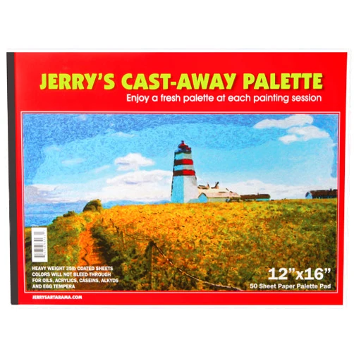 Creative Mark Jerry's Artarama Castaway Disposable Paper Palette Pad,12 x 16, Perfect for Painting, Students, Watercolor Paper, Heavy Coated Sheets for Acrylic and Oil Paint, (50 Sheets)