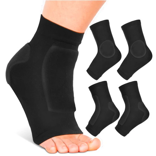 Nuanchu 2 Pairs Padded Skate Socks Ice Skating Protection Socks Lace Bite Gel Pads Ankle Malleolar Sleeves Protection Guards for Front Foot Shin Achilles Tendon Heel