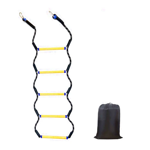 Ahpuhtan Boat Rope Ladder, 5 Step Heavy Duty 400Lbs Strength Rope Ladder for Inflatable Boat, Fishing Boat, Kayak, Motorboat, Canoeing, Extra Long Portable Marine Boarding Rope Ladder (Black)