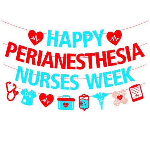 OKUSUN Happy Perianesthesia Nurses Week Banner PeriAnesthesia Nurse Awareness Week Decoration Certified Registered Nurse Anesthetist Backdrop PACU Nursing Caring Hospital Decor