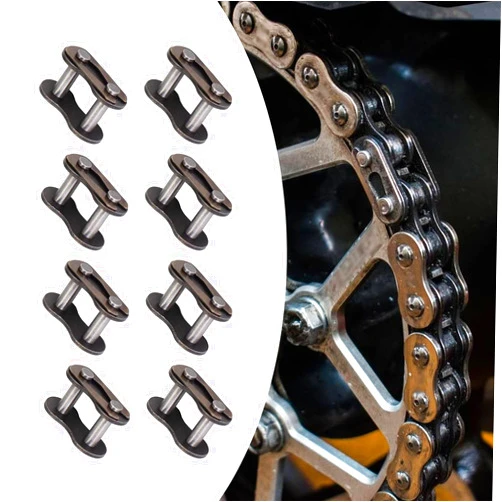 Awlbed Pack-8 Bicycle #40 Chain Master Link Roller Connector, Carbon Steel Chain Links Accessories, Heavy Duty Roller Chain Connector, Universal for Bicycle Mini Kart Pit ATV Scooters (Black)