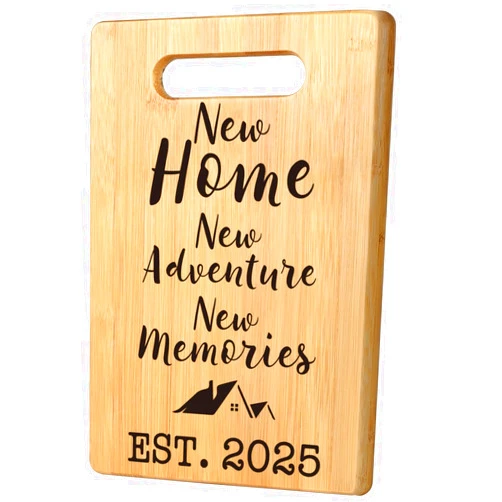 MY-ALVVAYS House Warming Gifts New Home, Perfect House Warming Gifts, New Home Gift Idea for Women Men Homeowner, New Apartment Essentials, New Home New Adventure New Memories 2025 Cutting Board