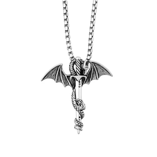 HAQUIL Dragon Necklace, Medieval Mythic Dragon Totem Pendant, Dragon Jewelry Gift for Men and Women