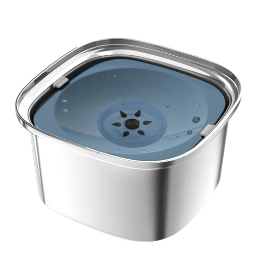 Decflow 3L Dog Water Bowl Stainless Steel Slow Drinking Dog Bowl with Lid, No Spill Water Bowl for Large Dogs Splash Proof Vehicle Carried Travel Pet Water Bowl Dispenser for Messy Drinkers, Blue