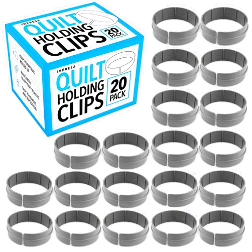 IMPRESA [20 Pack] Quilt Clips for Quilting Creations - Heavy Duty Clips for Machine Quilting - Versatile Clamps for Quilting Free Motion - 1