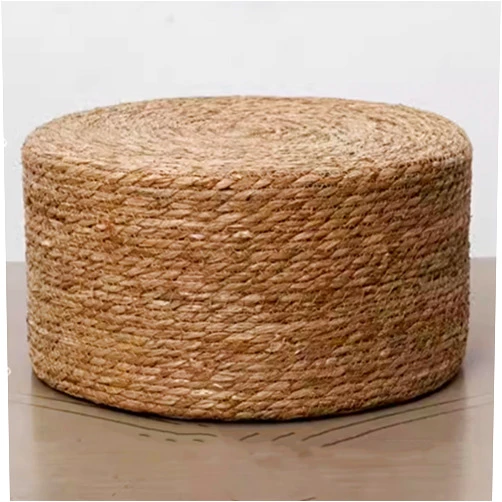 Juju GOODS Juju Woven Round Ottoman Chair - Ottomans for Living Room Footstool - Foot Stool Footrest - Small Ottoman Foot Rest for Couch - Foot Stools Ottoman Small - Footstools and Ottomans Small (Brown, M)