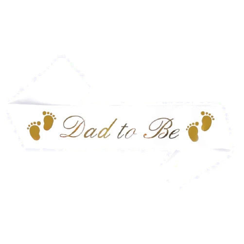 Brosash Dad to Be Sash - Classy Baby Shower Sash for Daddy to Be, (White w/Gold Lettering) Baby Shower Party Decorations, Gifts, Favors, Supplies Boy & Girl, Dad to Be Gender Reveal Father to Be (White)