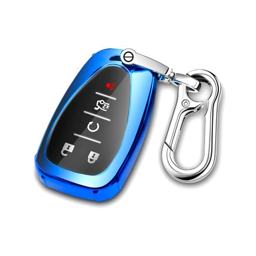 QBUC for Chevrolet Key Fob Cover Soft TPU Protector with Keychain for Chevy 2020 2019 2018 2017 2016 Cruze Camaro Malibu Traverse Spark Equinox Sonic Volt Bolt Key Fob Cover Case Shell