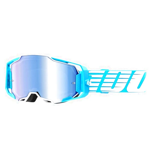 100% ARMEGA Premium Protective Goggle (Oversized Sky - Mirror Blue Lens)