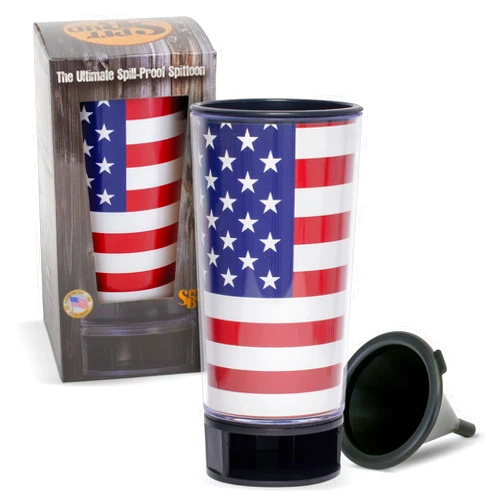 Spit Bud Spittoon with Can Opener, US Flag