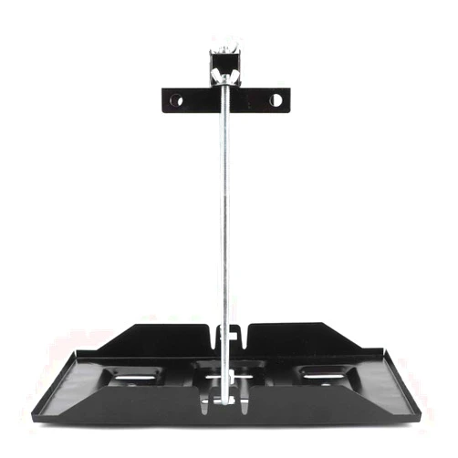 Aramox Battery Tray Bracket，Black Storage Battery Holder Tray Mount Hold Down Clamp Bracket Kit Car Accessory(27CM)