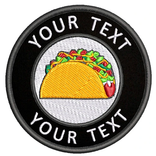 Appalachian Spirit Custom Your Text Supreme Taco Embroidered Patch - Premium Detailed Patches DIY Iron-on or Sew-on - Clothing Embroidery Decorative Badge Emblem - Souvenir Applique - Food Pun Humor Funny