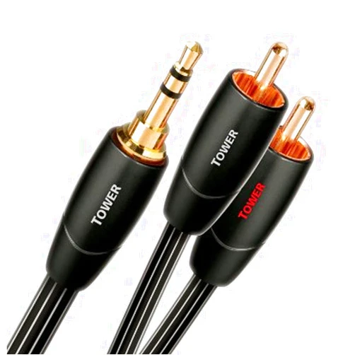 AudioQuest Tower Analog Audio Interconnect 3.5mm Mini to RCA Cable (5.0 meters)