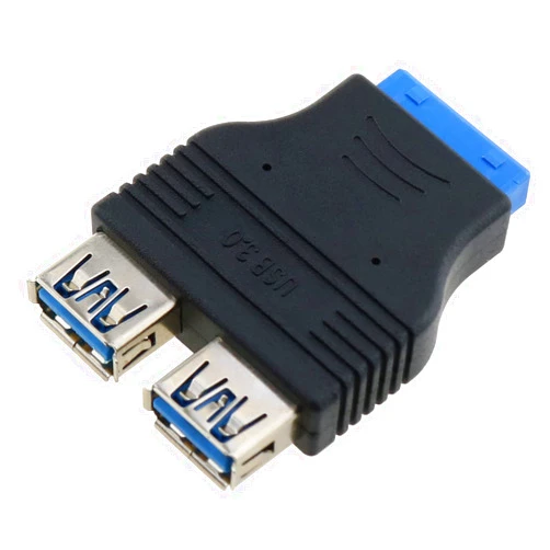 E-outstanding 20 Pin USB 3.0 Header Female to Dual USB 3.0 Female Splitter Adapter Motherboard Extension Connector