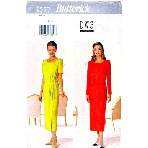 Butterick Pattern 4557 DW3 for David Warren Misses'/Misses' Petite Dress, Size 12-14-16