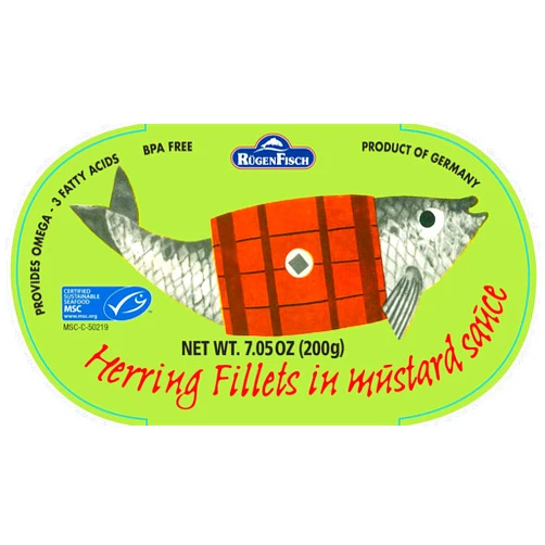Rugenfisch Herring in Mustard Sauce, 7.05 Ounce
