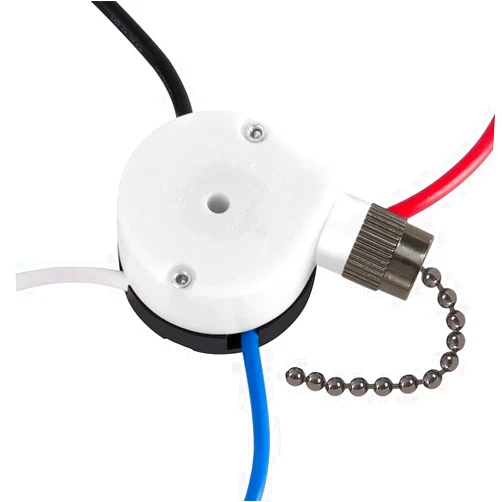 Aoprofree Ceiling Fan Switch 3 Speed 4 wire, with 4 Pre-Installed Wires, Compatible with Hunter Fan Switch Replacement, Black