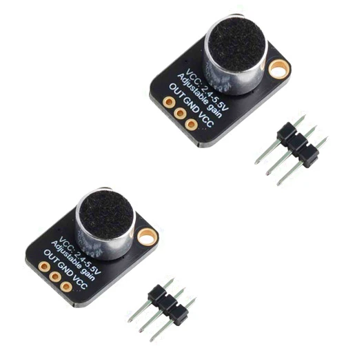 DIYmalls GY-MAX4466 Electret Microphone Amplifier Sensor Sound Module Adjustable Gain Breakout Board for Arduino (Pack of 2)