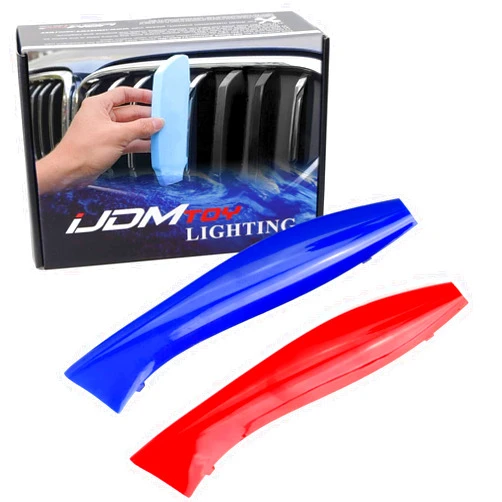 iJDMTOY Exact Fit 3pc Set Iconic Tri-Accent Grille Insert Decoration Trims Compatible with 2002-2008 E85 E86 Z4 w/ 9 Beam Kidney Grill