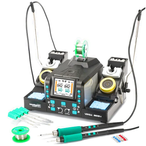 YIHUA 982D-II 2-IN-1 Digital Soldering Iron Kit, Precision Soldering Station with C210 and C245 Precision Soldering Iron, Auto Calibration, Adaptive Display, PID Temperature Control, Rapid Heating