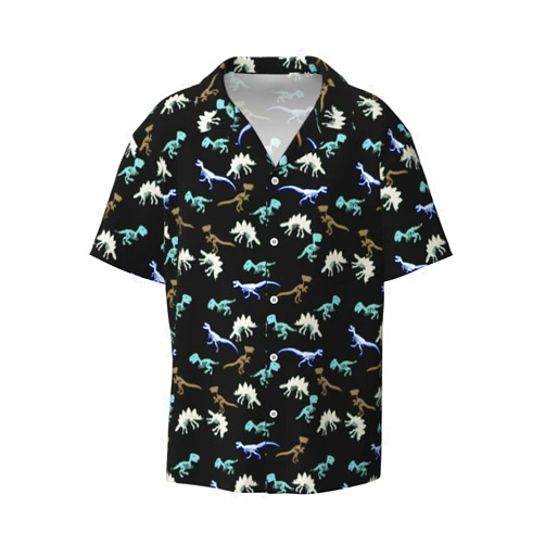 TXJSOU Hawaiian Shirts for Men Short Sleeve Colorful Mushrooms Casual Button Down Summer Beach Shirt